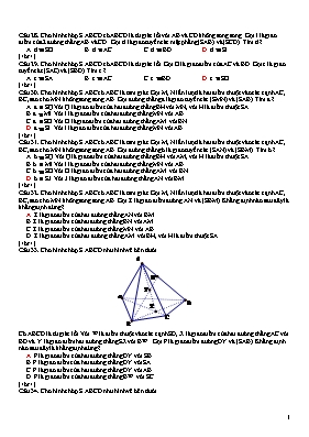 Toán 11 - Trắc nghiệm Hình học